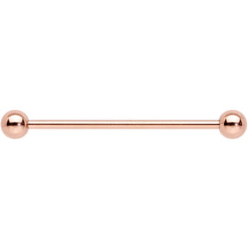 14G 1 1/4 Rose Gold Plated Straight Barbell