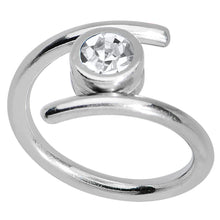 14G 7/16 Clear CZ Gem Coil Twist Belly Ring
