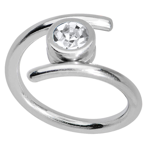 14G 7/16 Clear CZ Gem Coil Twist Belly Ring
