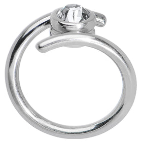 14G 7/16 Clear CZ Gem Coil Twist Belly Ring
