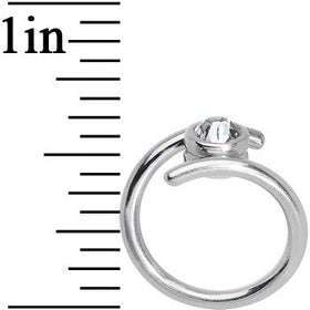 14G 7/16 Clear CZ Gem Coil Twist Belly Ring