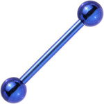 Solid TITANIUM Dark Blue Barbell Tongue Ring