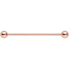 14G 1 3/8 Rose Gold Plated Straight Barbell