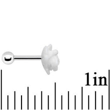 16G 1/4 White Acrylic Rose Flower Tragus Cartilage Earring