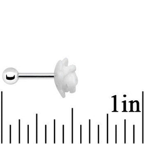 16G 1/4 White Acrylic Rose Flower Tragus Cartilage Earring