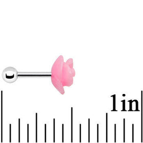 16G 1/4 Pink Acrylic Rose Flower Tragus Cartilage Earring