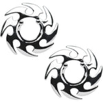 Silver Tone Tribal Spiral Clip On Fake Nipple Shield Set
