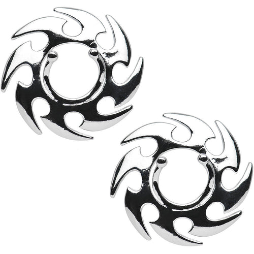 Silver Tone Tribal Spiral Clip On Fake Nipple Shield Set
