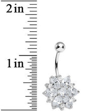 Crystalline Gem Sunburst Flower Belly Ring