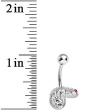 Clear Gem Lay Low Lizard Belly Ring