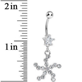 Clear Star Gem Clear Starfish Dangle Belly Ring