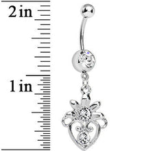 Clear Gem Noble Heart Dangle Belly Ring