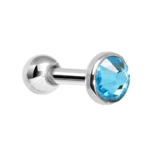 4mm Aqua Gem Tragus Cartilage Barbell Earring