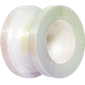 1/2 Iridescent Pearl White Acrylic Screw Fit Tunnel Plug