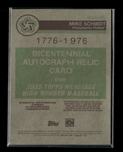 2025 Topps Heritage Bicentennial Autographed Relics Mike Schmidt #/76 #BAR-MS