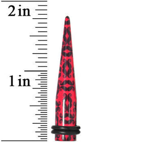 0G Black Mustaches Red Acrylic Taper Ear Plug