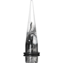 7/16 Black and White Art Swirls Clear Acrylic Taper Ear Plug