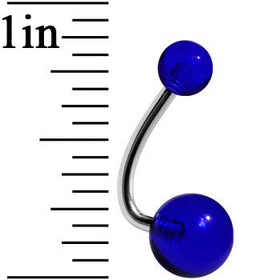Ocean Blue Acrylic J-Bar Belly Ring