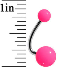 Neon Pink Petunia Acrylic J-Bar Belly Ring