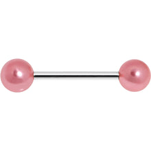 Pink Faux Pearl Acrylic Barbell Tongue Ring