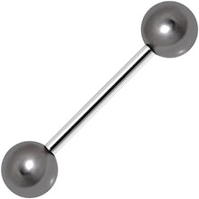 Grey Faux Pearl Acrylic Barbell Tongue Ring