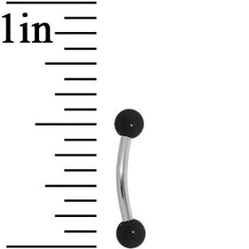 16G 5/16 3mm Acrylic Black Gloss Curved Eyebrow Ring