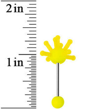 Yellow Neon Silicone Atom Barbell Tongue Ring