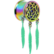 0G Rainbow Titanium Dreamcatcher Dangle Tunnel Sizes 00G to 1 Inch