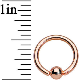 14G 3/8 Rose Gold Plated BCR Captive Ring
