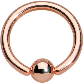14G 3/8 Rose Gold Plated BCR Captive Ring