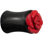 2G Organic Double Flare Arang Wood Plug Red Leather Rose