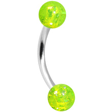 16G 5/16 Green Acrylic Glitter Eyebrow Ring