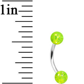 16G 5/16 Green Acrylic Glitter Eyebrow Ring