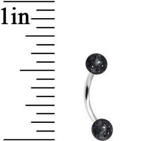 16G 5/16 Black Acrylic Glitter Eyebrow Ring