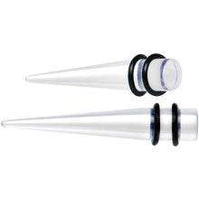 14G to 00G 18 Piece Set Ear Stretching Kit in Clear Acrylic