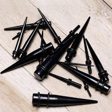 14G to 00G 18 Piece Black Acrylic Ear Stretching Taper Kit