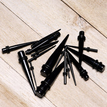 14G to 00G 18 Piece Black Acrylic Ear Stretching Taper Kit