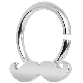 14G Shimmering Mustache Horseshoe Septum Ring