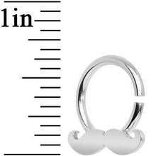 14G Shimmering Mustache Horseshoe Septum Ring