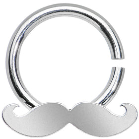 14G Shimmering Mustache Horseshoe Septum Ring