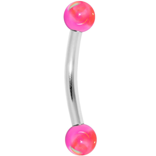 16G Acrylic Pink Swirl Eyebrow Ring 5/16