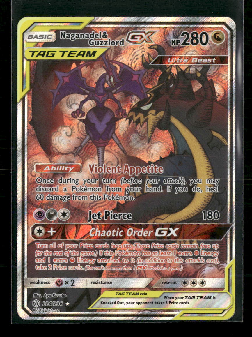SM - Cosmic Eclipse Naganadel & Guzzlord GX (Alternate Full Art) #224/236