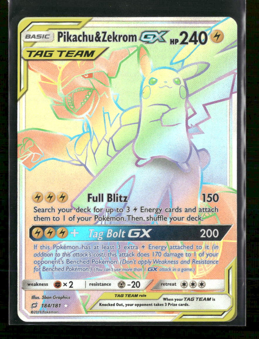 SM - Team Up Pikachu & Zekrom GX (Secret) #184/181