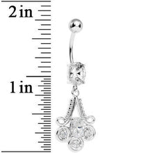Clear Gem Nottingham Lace Chandelier Dangle Belly Ring