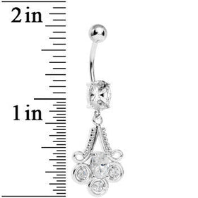 Clear Gem Nottingham Lace Chandelier Dangle Belly Ring