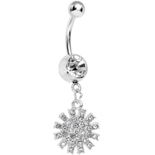 Clear Gem Summertime Sunburst Dangle Belly Ring