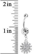 Clear Gem Summertime Sunburst Dangle Belly Ring