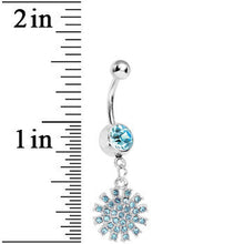 Aqua Gem Summertime Sunburst Dangle Belly Ring