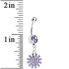 Purple Gem Summertime Sunburst Dangle Belly Ring