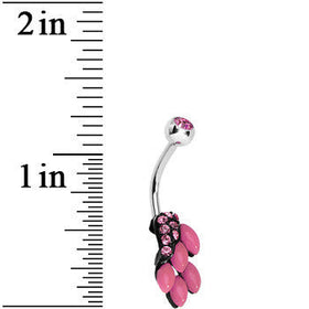 Pink Gem and Fruit on the Vine Belly Ring